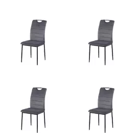 Set 4 scaune Riga, 43x54x92 cm, Velvet Gri