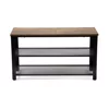 Bancuta pentru Pantofi Bina, 80x30x45 h cm, Metal/Pal Melaminat, Negru/Stejar Inchis picture - 3