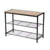 Bancuta pentru Pantofi Bina Simple, 63x25x45 h cm, Metal/Pal Melaminat, Negru/Stejar picture - 1