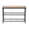 Bancuta pentru Pantofi Bina Simple, 63x25x45 h cm, Metal/Pal Melaminat, Negru/Stejar picture - 3