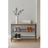 Bancuta pentru Pantofi Bina Simple, 63x25x45 h cm, Metal/Pal Melaminat, Negru/Stejar picture - 4