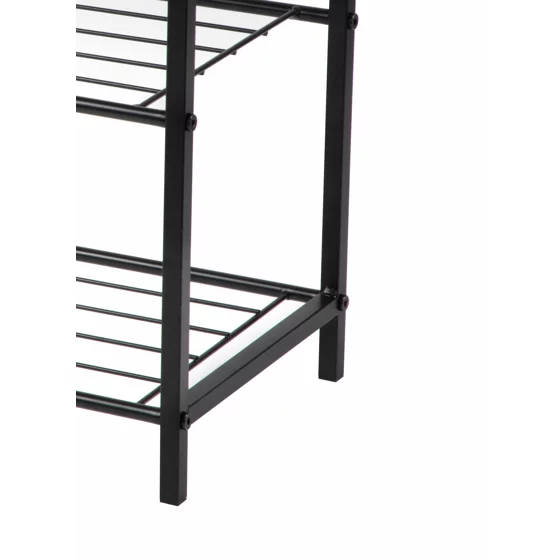 Bancuta pentru Pantofi Bina Simple, 63x25x45 h cm, Metal/Pal Melaminat, Negru/Stejar picture - 7