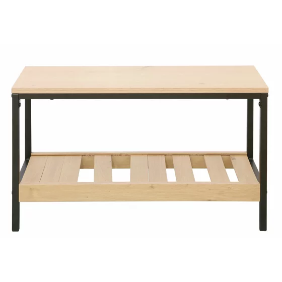 Bancuta pentru Pantofi QUESA, 70x26x42 h cm, Metal/Pal melaminat, Negru/Stejar picture - 6