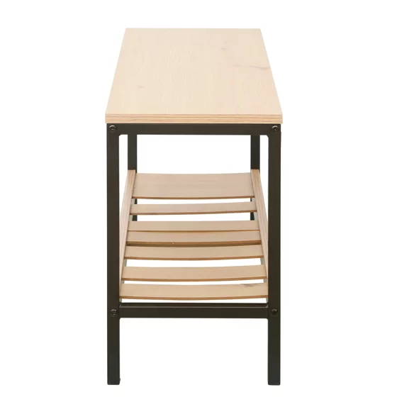 Bancuta pentru Pantofi QUESA, 70x26x42 h cm, Metal/Pal melaminat, Negru/Stejar picture - 7