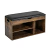 Bancuta pentru Pantofi Sedaro, 80x30x44 h cm, Pal Melaminat, Stejar Old Style/Negru picture - 2