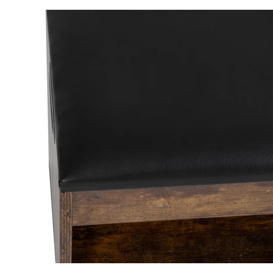 Bancuta pentru Pantofi Sedaro, 80x30x44 h cm, Pal Melaminat, Stejar Old Style/Negru picture - 6