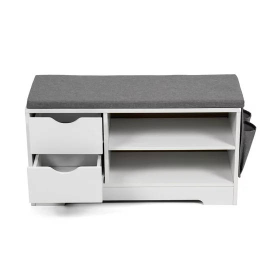 Bancuta pentru Pantofi Sedo, 80x30x43.2 h cm, Pal Melaminat, Alb/Gri picture - 4