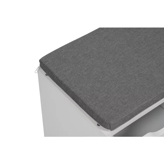 Bancuta pentru Pantofi Sedo, 80x30x43.2 h cm, Pal Melaminat, Alb/Gri picture - 7