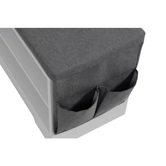 Bancuta pentru Pantofi Sedo, 80x30x43.2 h cm, Pal Melaminat, Alb/Gri picture - 9