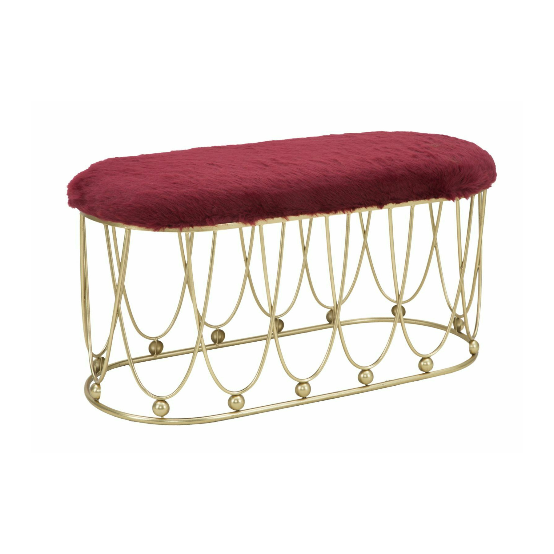 Bancuta, roma1825, bordo,auriu, metal, poliester, 46x91.5x40.5 cm