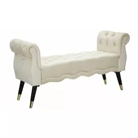 Bancuta, Roma1943, Crem, Negru  si Auriu, Lemn de pin, Metal si Poliester, 60x120x40 cm