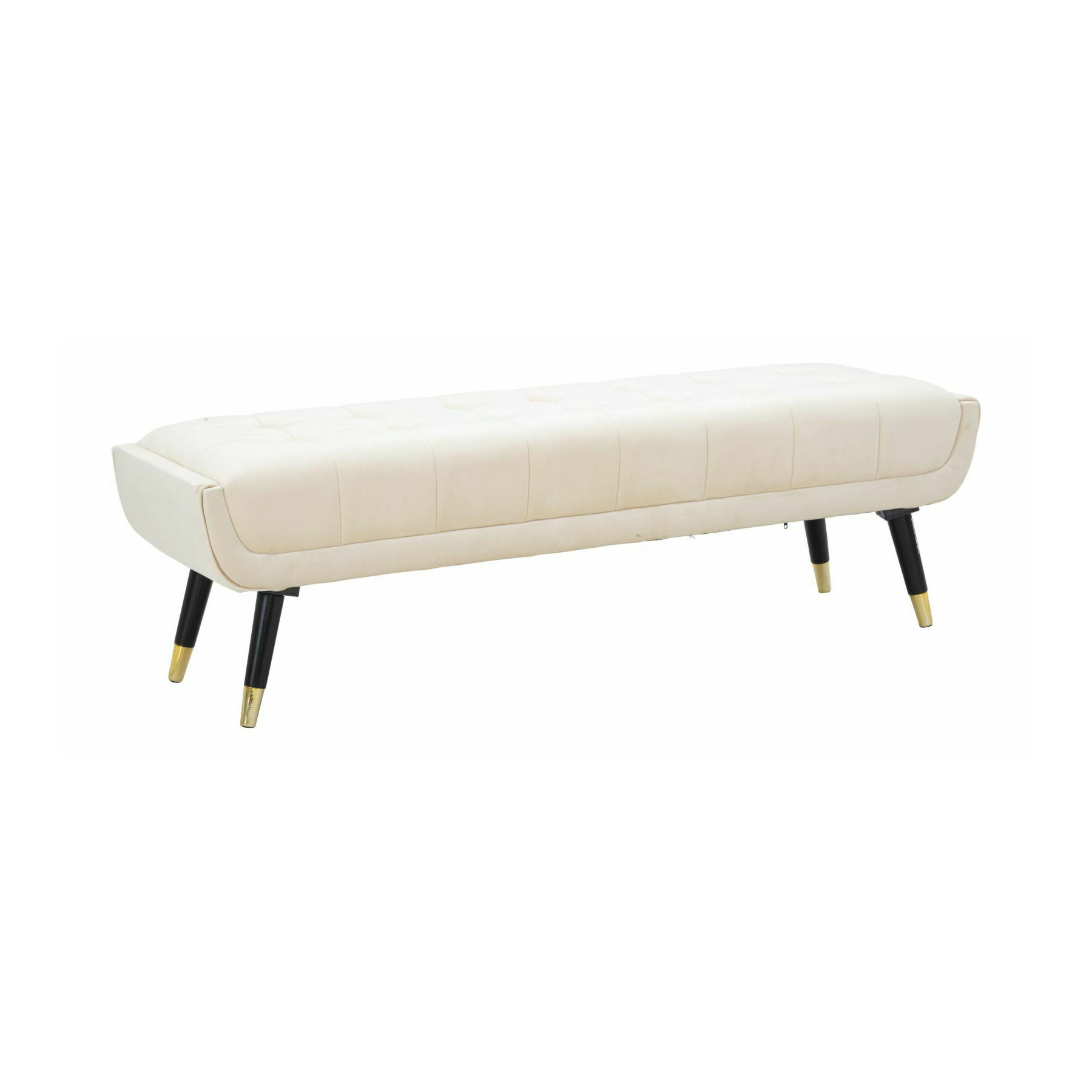 Bancuta, roma2161, crem, mdf, lemn de pin , burete, tesatura,metal si plastic, 43x141x41 cm