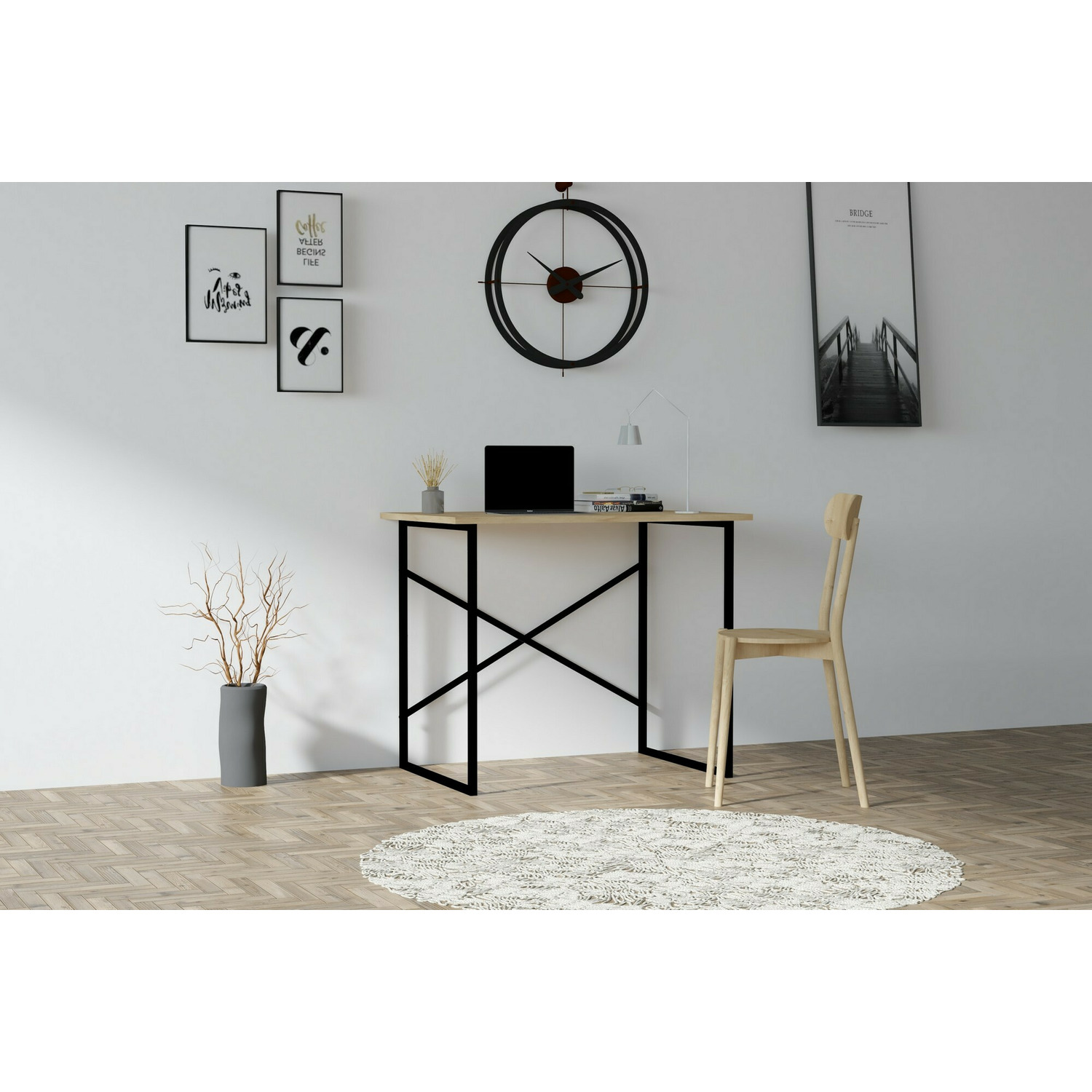 Birou addis, 90x56x76 cm - stejar