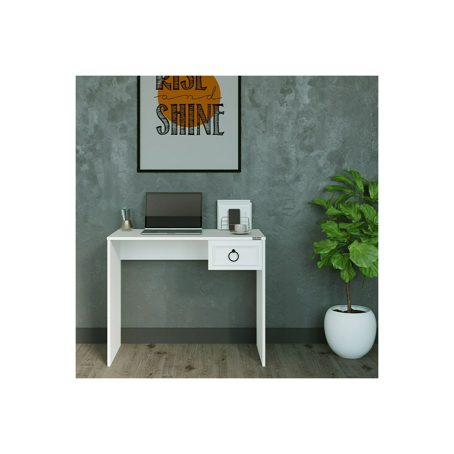 Birou alb, 90x51x75 cm, cms-1301-bb-1
