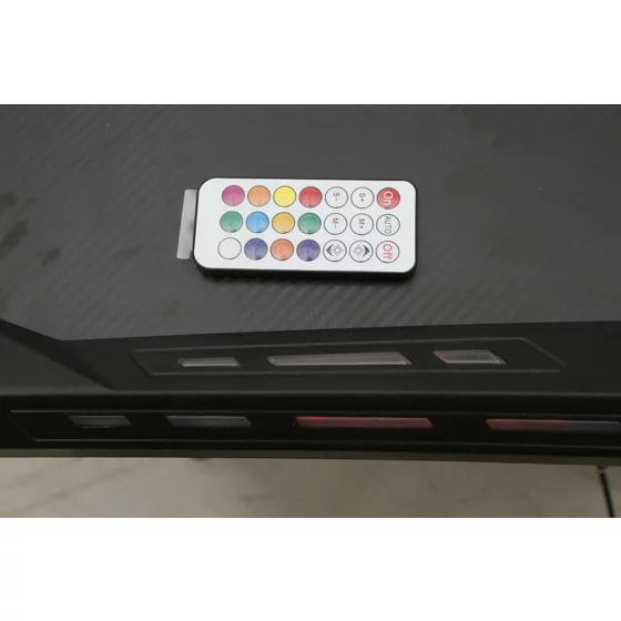 Birou De Gaming Cu LED Elvor, 160x60x76 CM, Metal/Pal Melaminat, Negru picture - 5