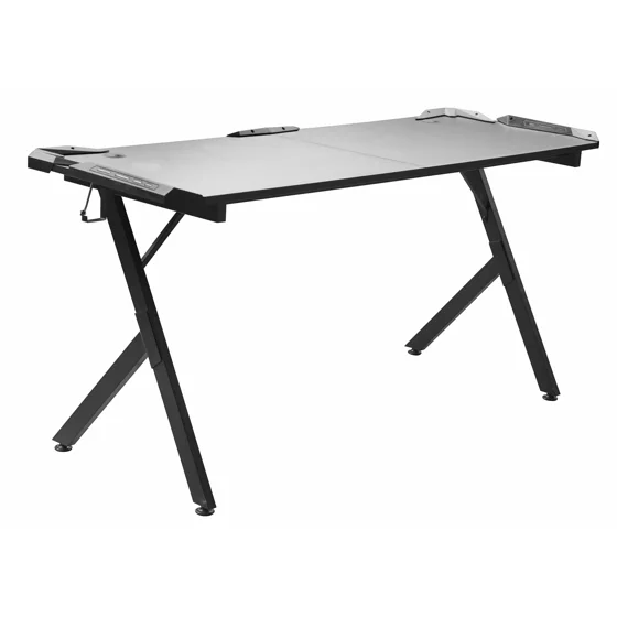 Birou De Gaming Cu LED Elvor, 160x60x76 CM, Metal/Pal Melaminat, Negru picture - 6