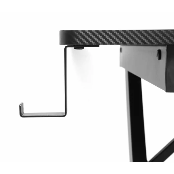 Birou De Gaming Cu LED Elvor, 160x60x76 CM, Metal/Pal Melaminat, Negru picture - 8