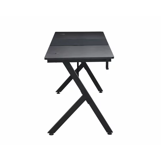 Birou De Gaming Cu LED Elvor, 160x60x76 CM, Metal/Pal Melaminat, Negru picture - 11