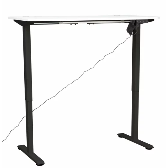 Birou Reglabil pe Inaltime Jokker, 120x60x74.0-119 h cm, MDF/Metal, Negru/Alb picture - 4