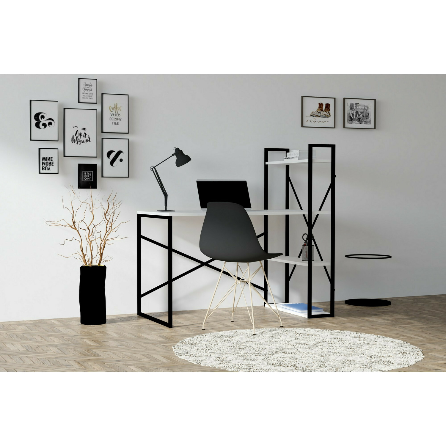 Birou zernez, 120x60x75 cm - alb