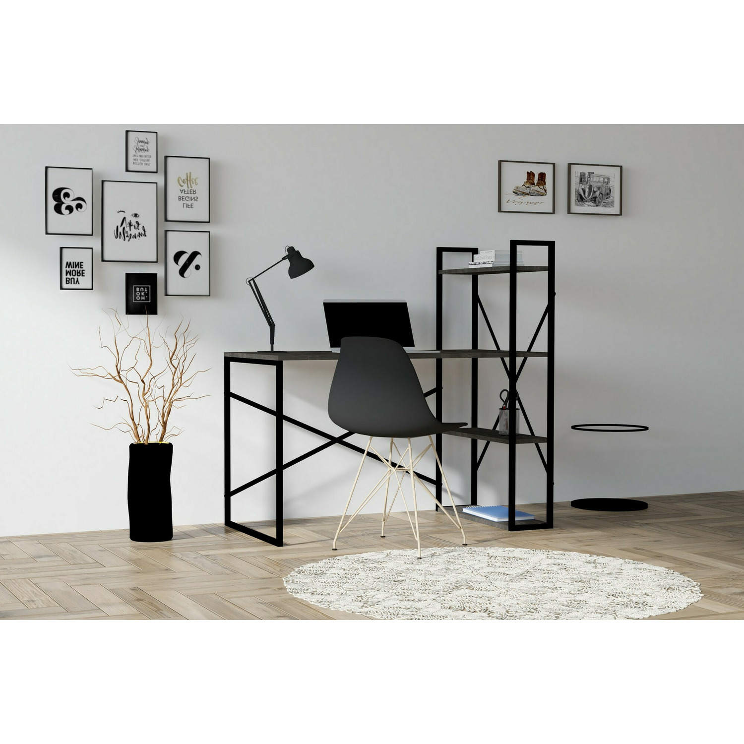 Birou zernez, 120x60x75 cm - antracit