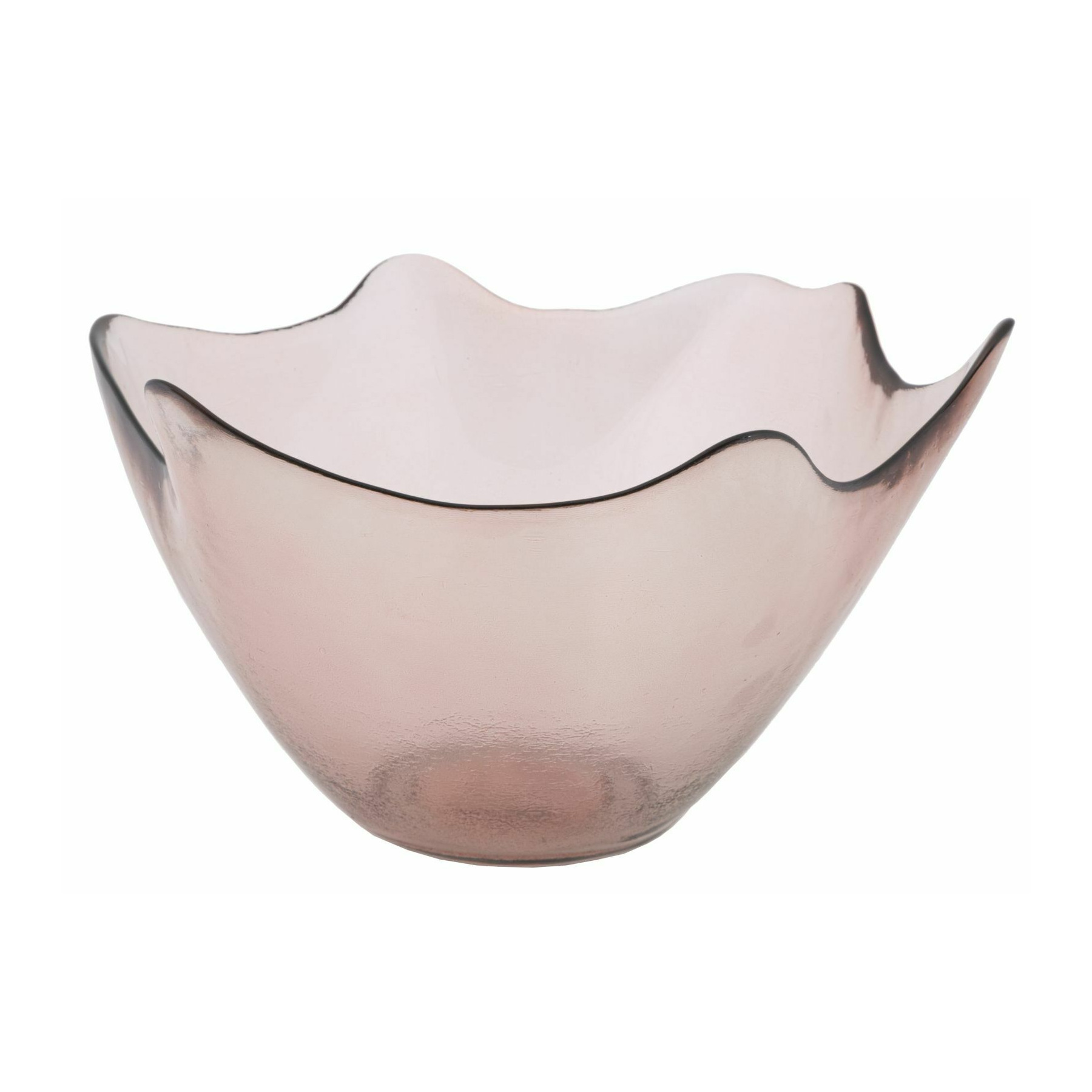 Bol decorativ, roma2352, roz , sticla reciclata, 18x30x30 cm