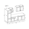 Bucatarie Lio I 280 cm, Fronturi MDF, Fag Scandi/Indigo Blue picture - 2