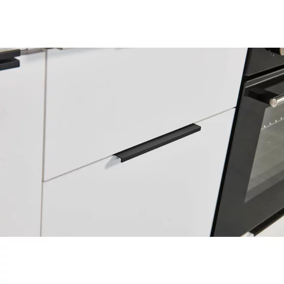 Bucatarie Makati 340x60x215 h cm, Pal Melaminat, Alb Mat/Stejar picture - 4