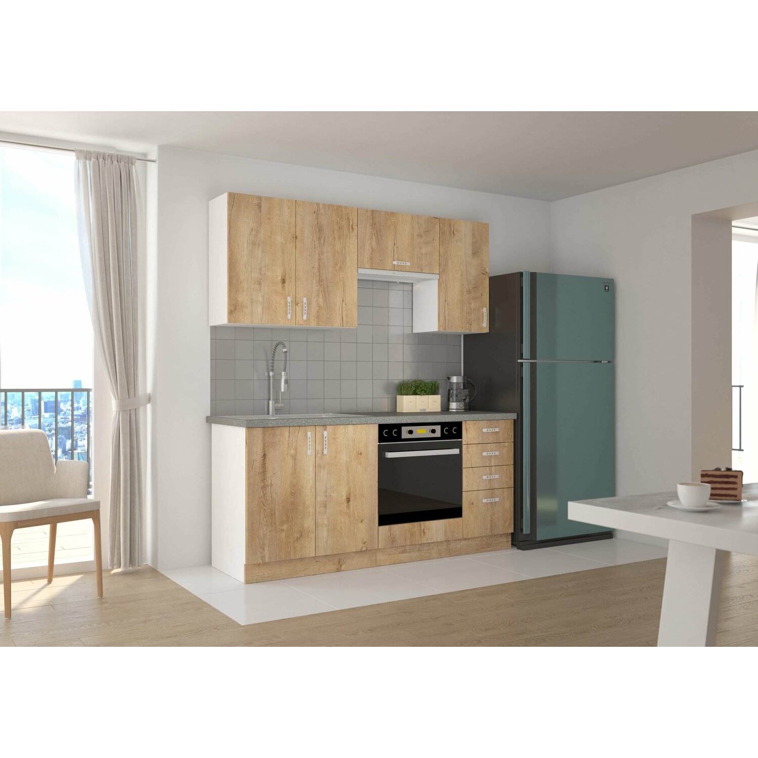 Bucatarie sara 1.8 m stejar lefkas