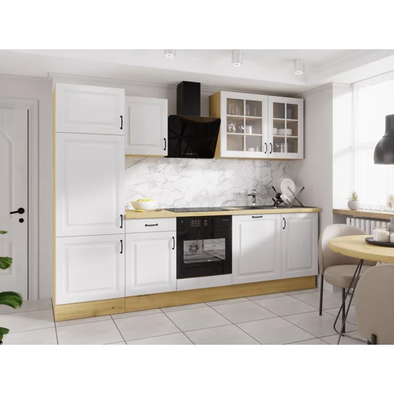Bucatarie Stina 280 cm, Fronturi MDF, Stejar Artisan/Alb picture - 1