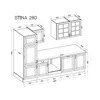 Bucatarie Stina 280 cm, Fronturi MDF, Stejar Artisan/Alb picture - 2