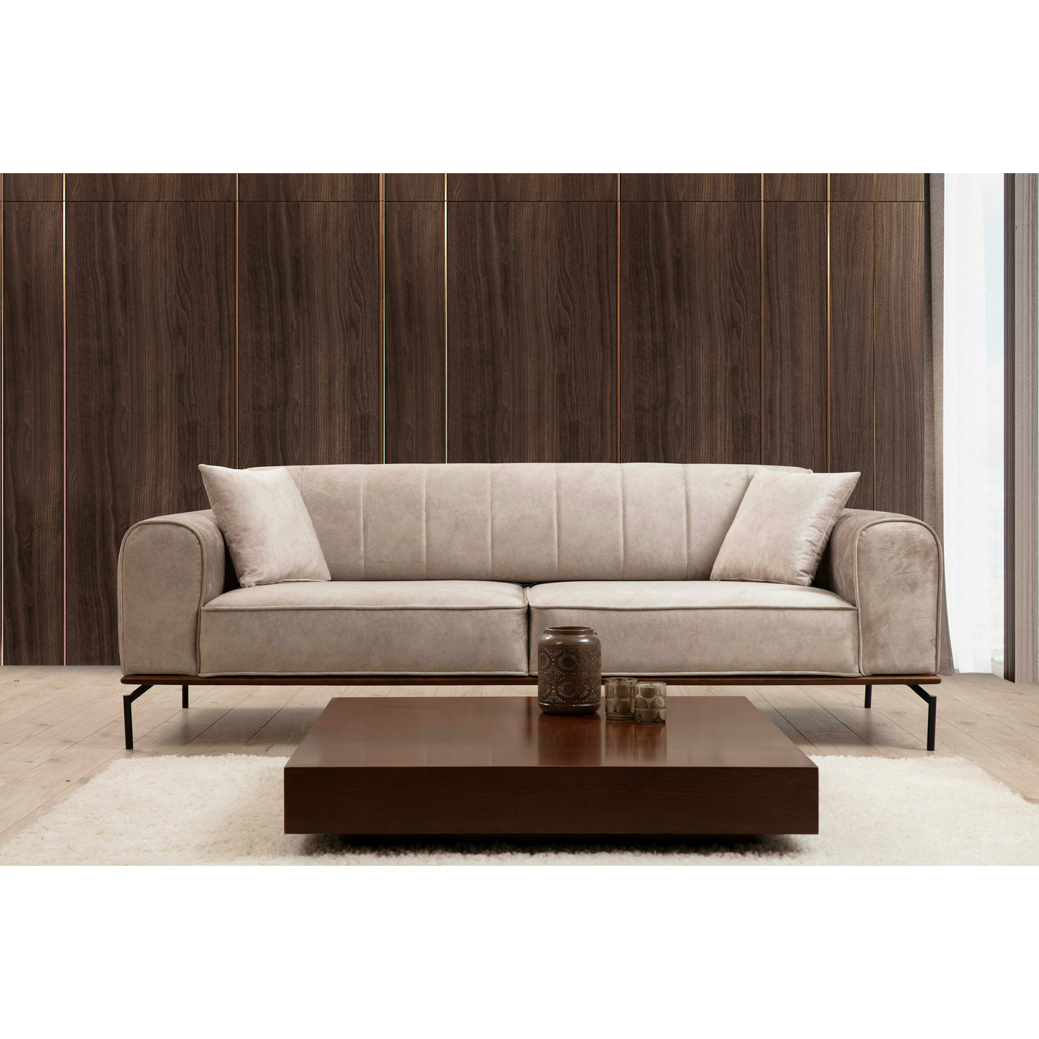 Canapea 3 locuri siesta,230x78x92 cm, cream