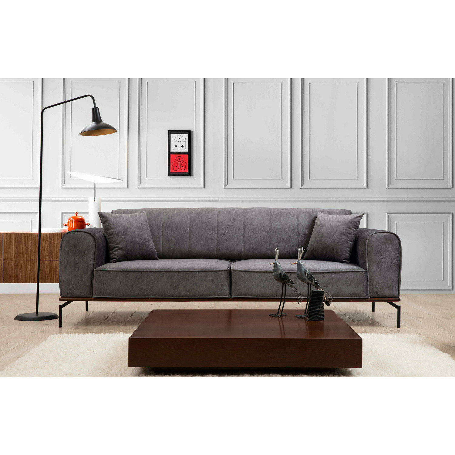 Canapea 3 locuri siesta, 230x78x92 cm - gri