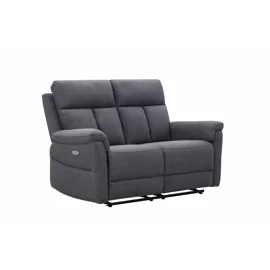 Canapea cu Recliner Baxter, 2 Locuri, Actionare Electrica, 146x94x102 h cm, Stofa Gri