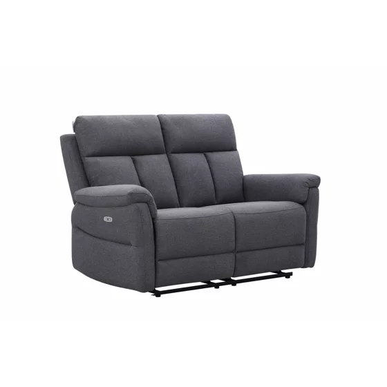 Canapea cu Recliner Baxter, 2 Locuri, Actionare Electrica, 146x94x102 h cm, Stofa Gri picture - 2