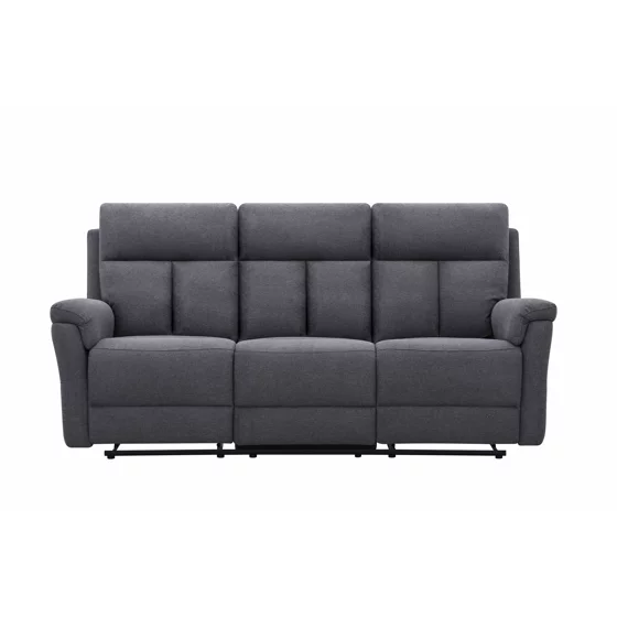Canapea cu Recliner Baxter, 3 Locuri, Actionare Electrica, 203x94x102 h cm, Stofa Gri picture - 4
