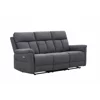 Canapea cu Recliner Baxter, 3 Locuri, Actionare Electrica, 203x94x102 h cm, Stofa Gri