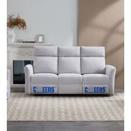 Canapea cu Recliner, Bolton 51651, 3 Locuri, Actionare Electrica, 193x94x103 h cm, Stofa Gri Silver