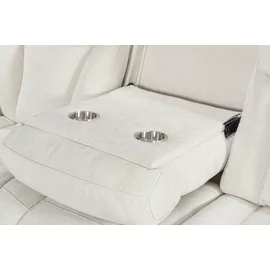 Canapea cu Recliner Electric si Suport pentru Pahare, Snug 3L,  228x96x106 cm,  Stofa, Beige