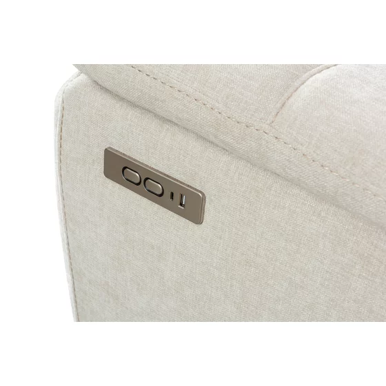 Canapea cu Recliner Electric si Suport pentru Pahare, Snug 3L,  228x96x106 cm,  Stofa, Beige picture - 3
