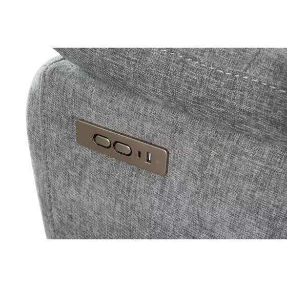 Canapea cu Recliner Electric si Suport pentru Pahare, Snug 3L, 228x96x106 cm,  Stofa, Gri picture - 2