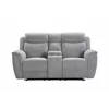 Canapea cu Recliner Gregory, 2 Locuri, Actionare Electrica, Bar, 184x95x102 h cm, Stofa Gri picture - 1