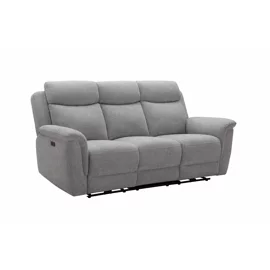 Canapea cu Recliner Gregory, 3 Locuri, Actionare Electrica, 202x95x102 h cm, Stofa Gri