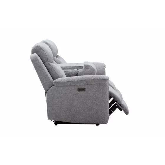Canapea cu Recliner Gregory, 3 Locuri, Actionare Electrica, 202x95x102 h cm, Stofa Gri picture - 6