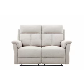 Canapea cu Recliner Lema, 2 Locuri, Actionare Manuala, 146x94x102 h cm, Stofa Crem