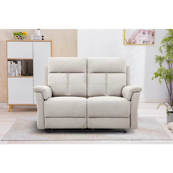 Canapea cu Recliner Lema, 2 Locuri, Actionare Manuala, 146x94x102 h cm, Stofa Crem picture - 5