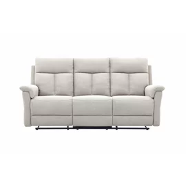 Canapea cu Recliner Lema, 3 Locuri, Actionare Manuala, 203x94x102 h cm, Stofa Crem