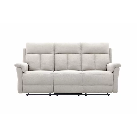 Canapea cu Recliner Lema, 3 Locuri, Actionare Manuala, 203x94x102 h cm, Stofa Crem picture - 2