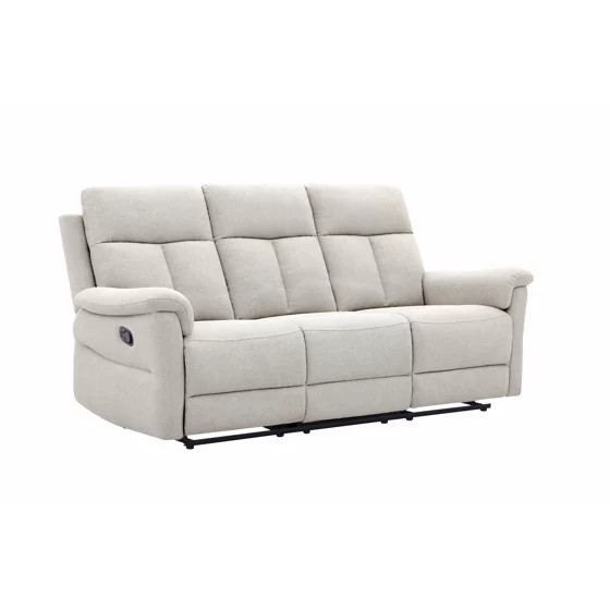 Canapea cu Recliner Lema, 3 Locuri, Actionare Manuala, 203x94x102 h cm, Stofa Crem picture - 3
