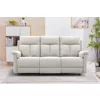 Canapea cu Recliner Lema, 3 Locuri, Actionare Manuala, 203x94x102 h cm, Stofa Crem picture - 5